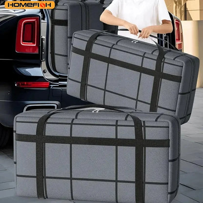 Homefish 1pc Large Capacity Super Load-Bearing Black Composite Material Storage Bag