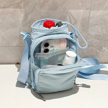 Crossbody Sling Bag with Water Bottle Holder & Phone Pocket