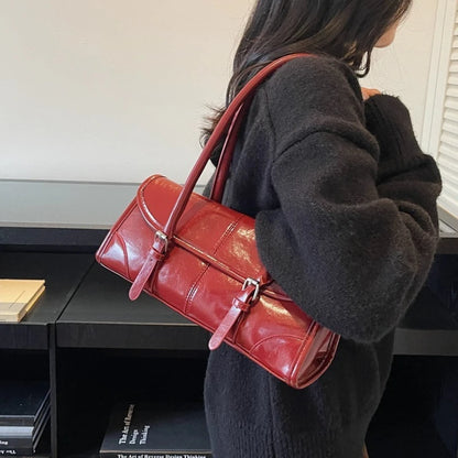 Retro Oil Wax Leather Shoulder Bag for Women