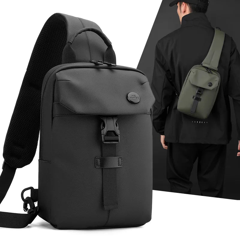 Men S Leisure Chest Bag Large Capacity Shoulder Simple Design Practical Waterproof Crossbody