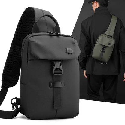 Men S Leisure Chest Bag Large Capacity Shoulder Simple Design Practical Waterproof Crossbody