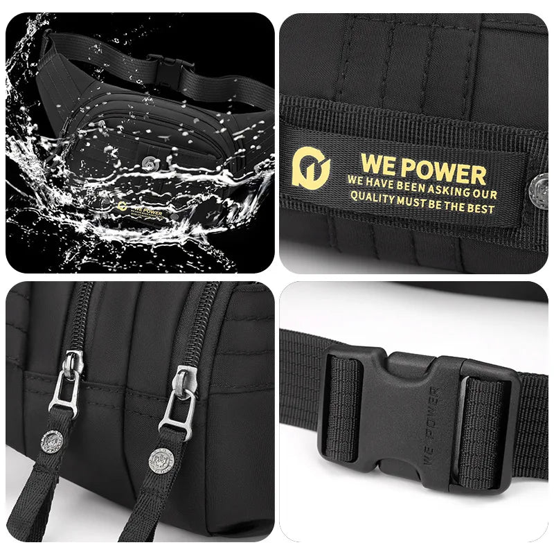 Sports Leisure Waist Bag Men Multi-Layer Multi-Zipper Lightweight Shoulder Crossbody Commuting Chest