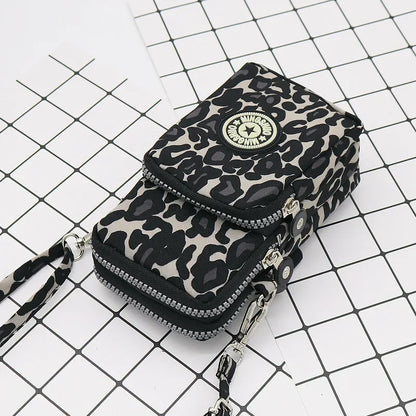 Nylon Shoulder Crossbody Phone Bag Women Sports Running Multi Layer Zipper Pouch Armband Bag