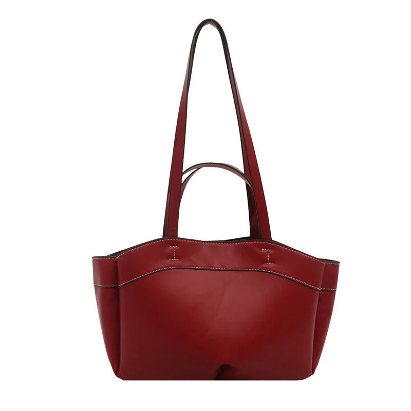 Soft Leather Tote Bag – Women's Single Shoulder Handbag