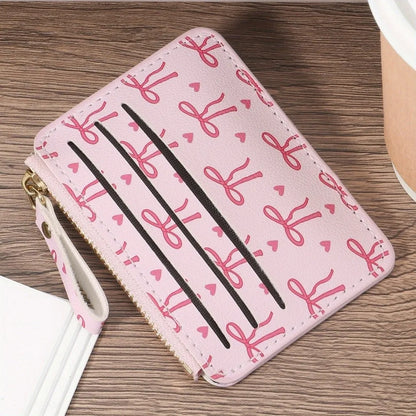 Slim Pvc Card Holder Bow Lightweight Roomy Credit Card Case Coin Purse Women Girls