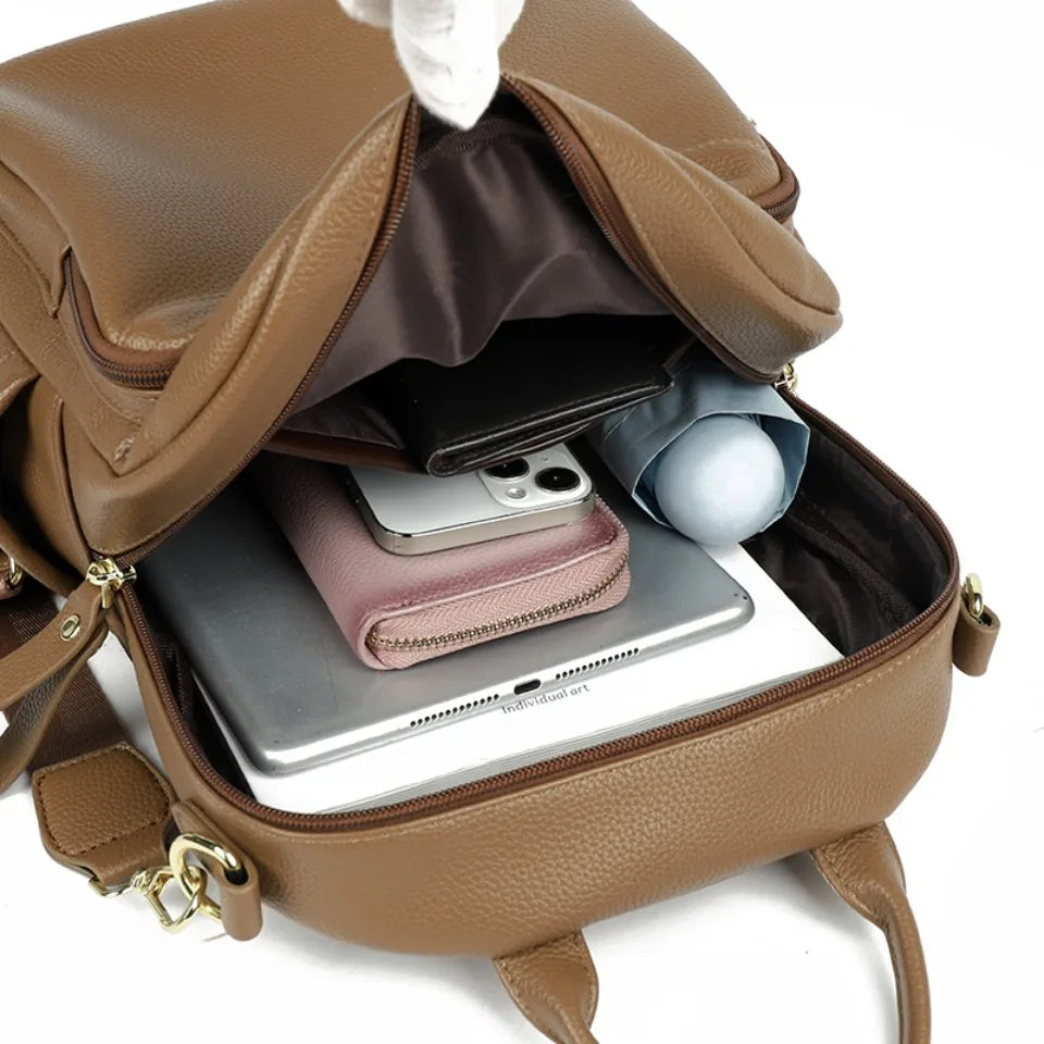Large PU Leather Backpack for Women