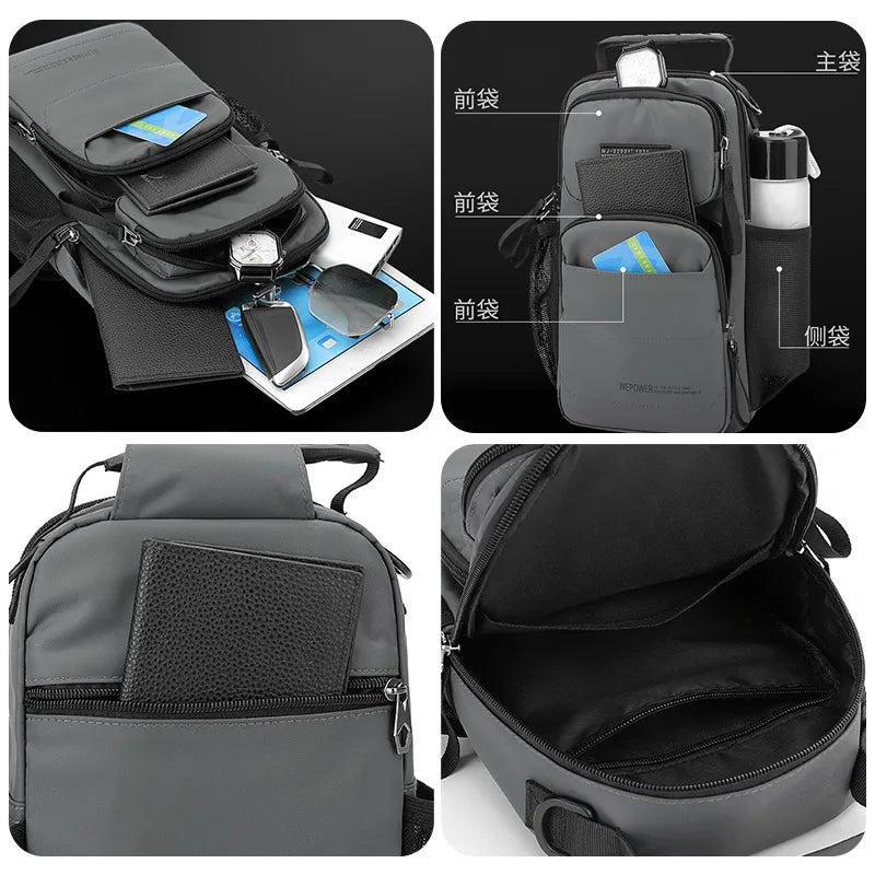 Men S Chest Bag Multifunctional Leisure Commuting One Shoulder Large Capacity Travel Portable Nylon