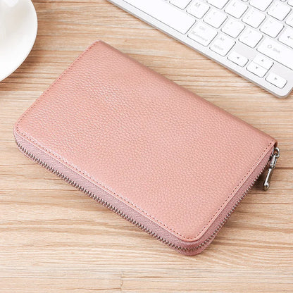 Genuine Leather Rfid Anti-Magnetic Card Case Cowhide Account Book Passbook Case Id Card Holder