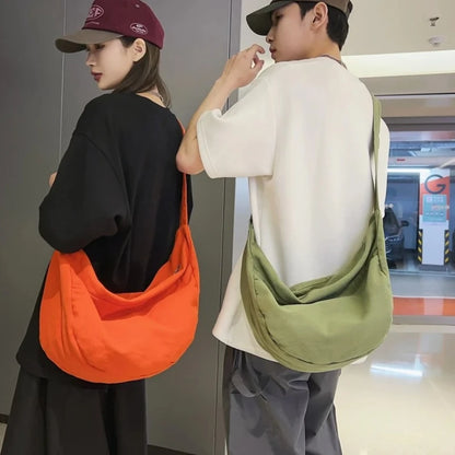 Solid Color Canvas Female Crossbody Bags Women Large Capacity Shopping Messenger Bag Student