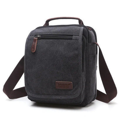 Canvas Men S Cross-Body Bag Korean Version One Shoulder Carry Multiple Pockets Document Large