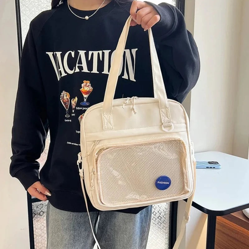 Stylish Cute Transparent Tote Bag Minimalis Shoulder Crossbody Bag Large Capacity Versatile Casual