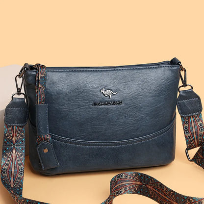 Retro Leather Crossbody Bag – Boho Strap Women's Purse