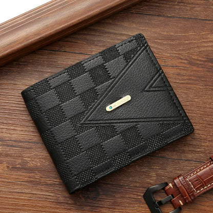 Men S Wallet Short Business Youth Horizontal Light Luxury Multi-Card Folding Large Capacity