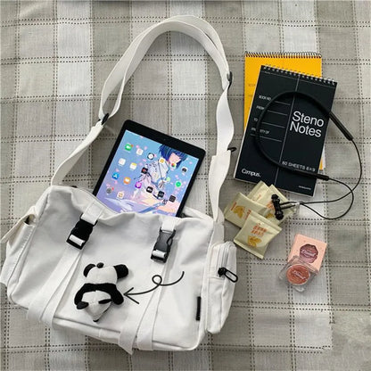 Harajuku Canvas Crossbody Bag – Women's Large Capacity Messenger Bag