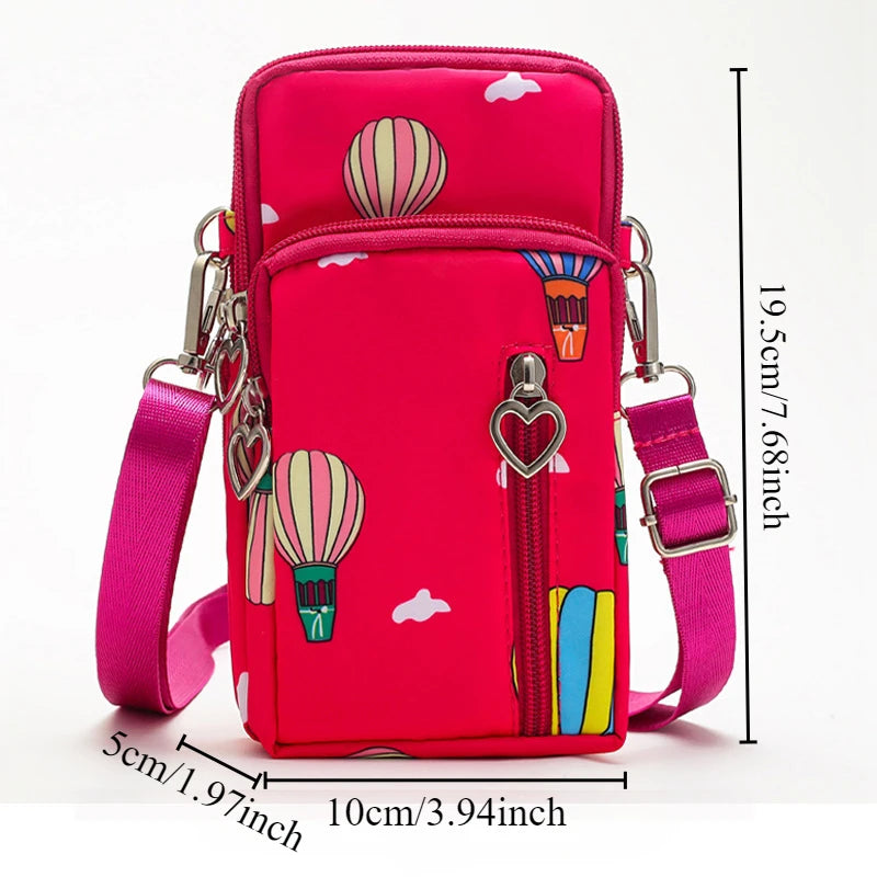 Crossbody Phone Bag for Women – Mini Shoulder Purse with Triple Compartments