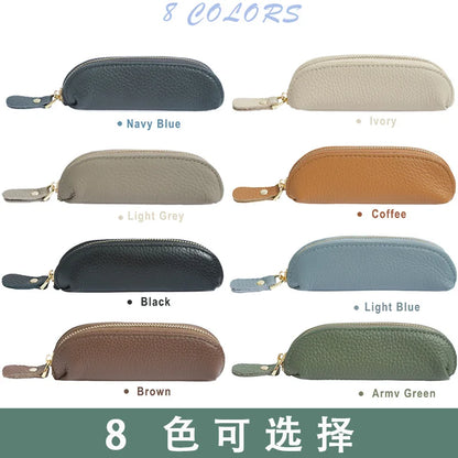 Leather Mini Coin Purse Long Cute Zipper Bag Ladies Cowhine Small