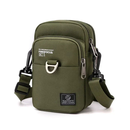 3 Layers Men Small Shoulder Bag Durable Nylon Male Handbag Portable Messenger Flap Mini Waist
