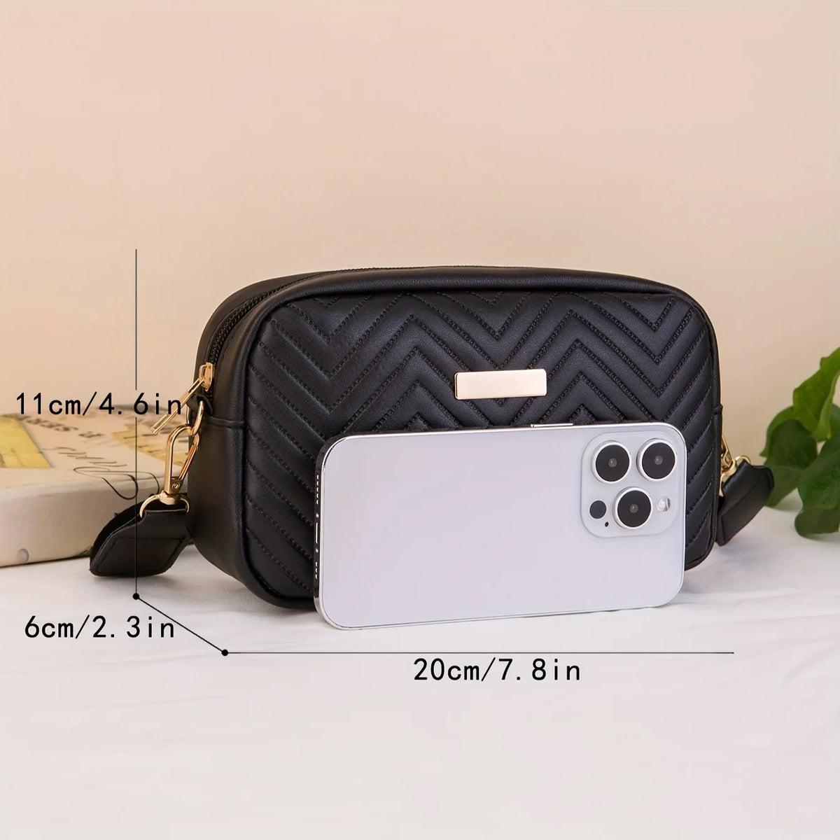 Quilted Crossbody Bag Small PU Leather Shoulder Purse