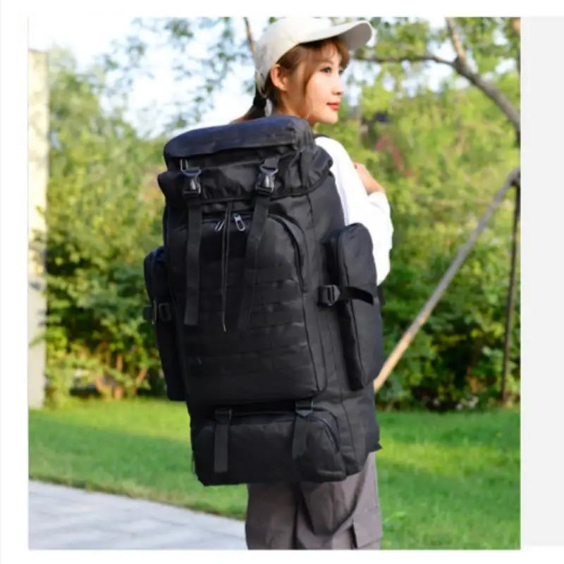 100l Large Mountaineering Backpack Outdoor Climbing Bag Tactical Rucksack Hiking Camping Travel