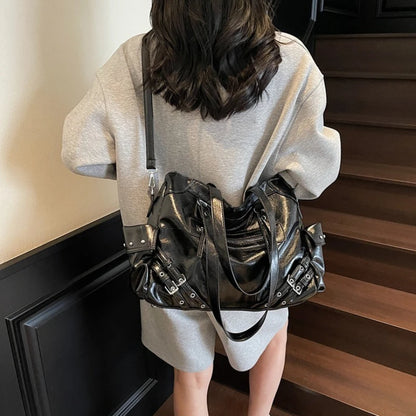 Large Capacity Shoulder Bag for Women with Front Zip Pocket