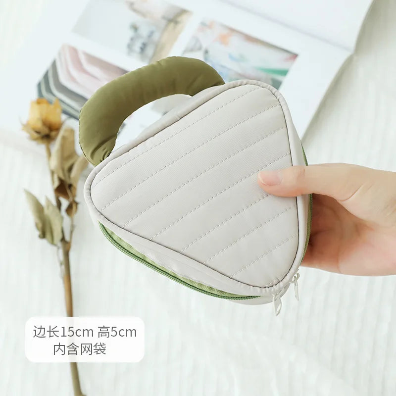 Vertical Stripe Color-Blocking Cosmetic Bag Large-Capacity Waterproof Polyester Storage Bag