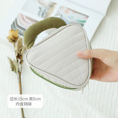 Vertical Stripe Color-Blocking Cosmetic Bag Large-Capacity Waterproof Polyester Storage Bag