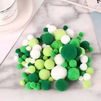 Pom Pom Balls Mixed Set – 60Pcs Fluffy DIY Craft & Ita Bag Decor