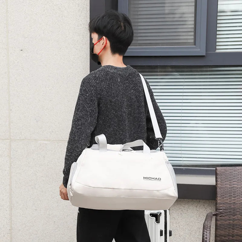 Multi Pocket Gym Duffle Bag Waterproof Versatile Sports Bag Wet Dry Separation Pocket Large Capacity