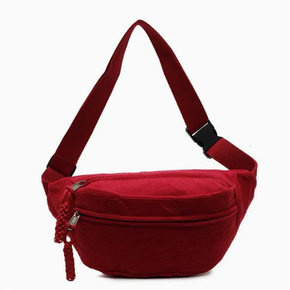 Cozy Corduroy Crossbody Bags Men S Women Chest Bag Street Style Sports Shoulder Bag