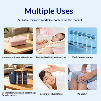 Homefish 1 Or 6 Pcs Diabetic Insulin Travel Cooler Set Reusable Gel Ice Pack Portable Outdoor