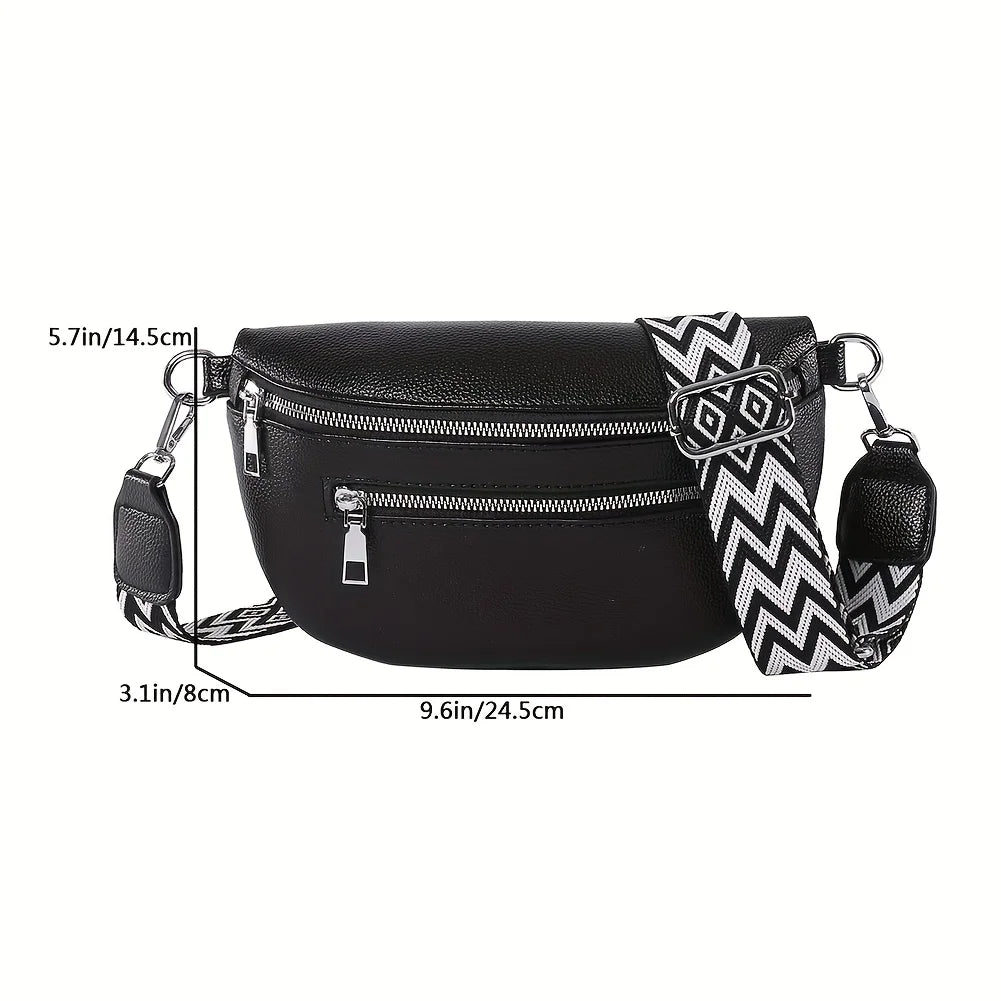 Women's Belt Bag with Boho Strap – Multi-Pocket Fanny Pack