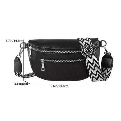 Women's Belt Bag with Boho Strap – Multi-Pocket Fanny Pack