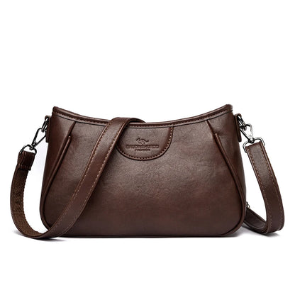 Retro Leather Crossbody Bag for Women – Elegant Shoulder Purse