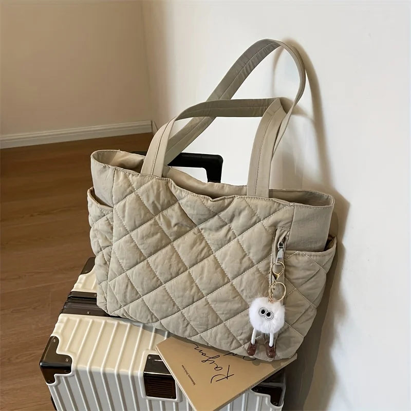 Quilted Tote Bag for Women – Large Capacity Shoulder Handbag
