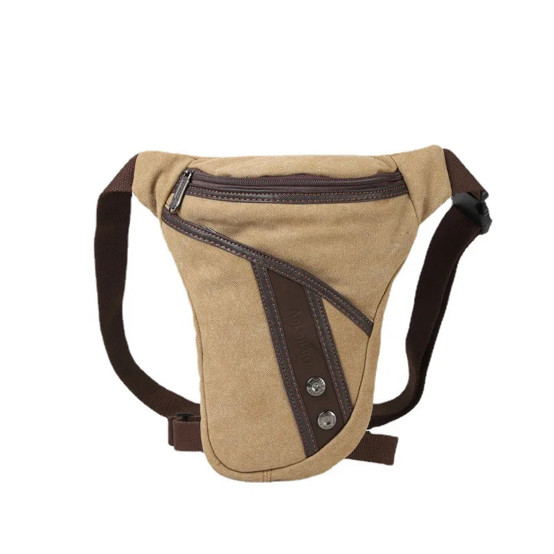 Canvas Men S Waist Bag Retro Durable Leg Bag Single-Shoulder Crossbody Men