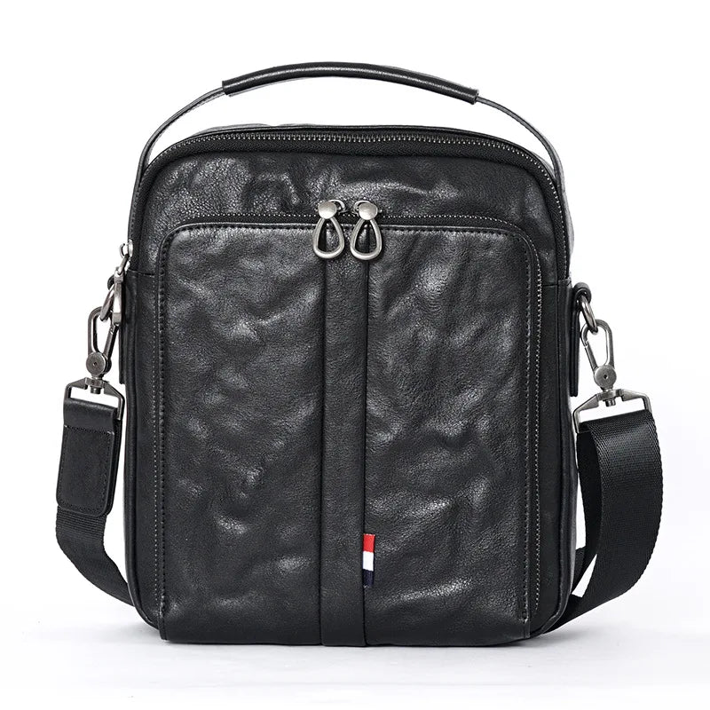 Men S Leather High-Grade Handbag Diagonal Cross Large Capacity Horizontal Vertical Travel Business