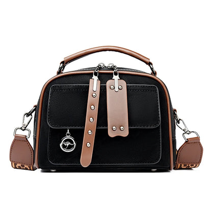 Luxury Leather Crossbody Bag for Women – Multi-Pocket Designer Handbag