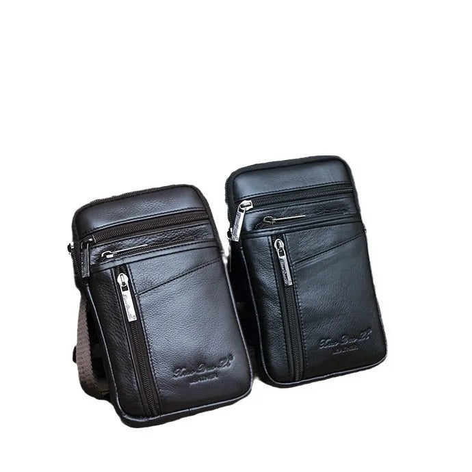 Men S Crossbody Bag Real Leather Belt Mobile Phone Waist Cowhide Shoulder 7