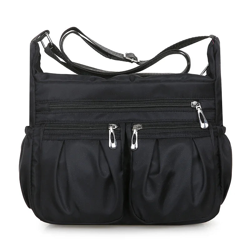 Multi-Pocket Waterproof Nylon Crossbody Bag for Women