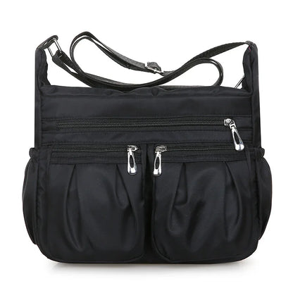 Multi-Pocket Waterproof Nylon Crossbody Bag for Women