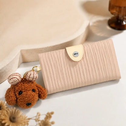 Pu Leather Women S Long-Style Wallet Creases Large Capacity