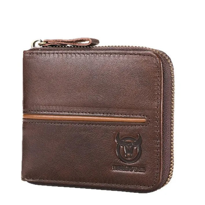 Genuine Leather Men S Horizontal Multi-Slot Business Card Holder