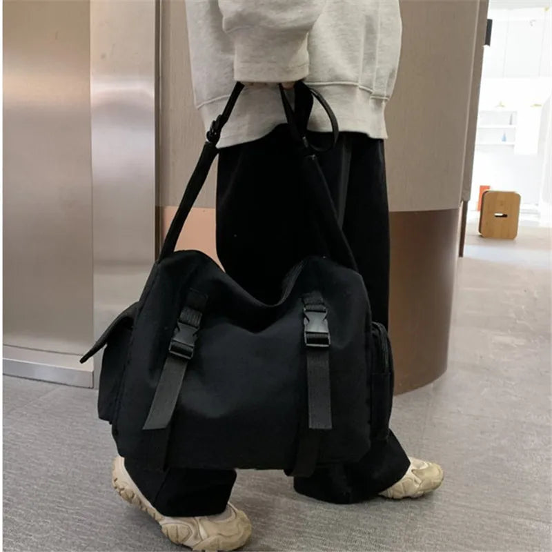 Harajuku Canvas Crossbody Bag – Women's Large Capacity Messenger Bag