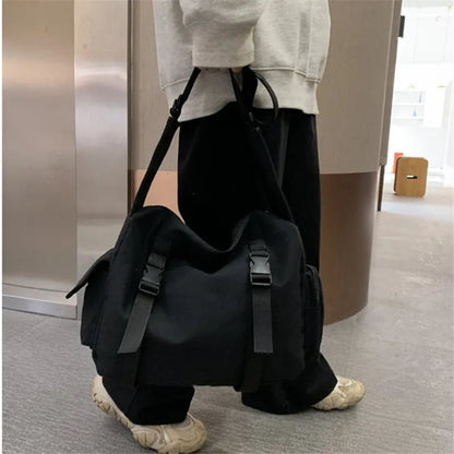 Harajuku Canvas Crossbody Bag – Women's Large Capacity Messenger Bag