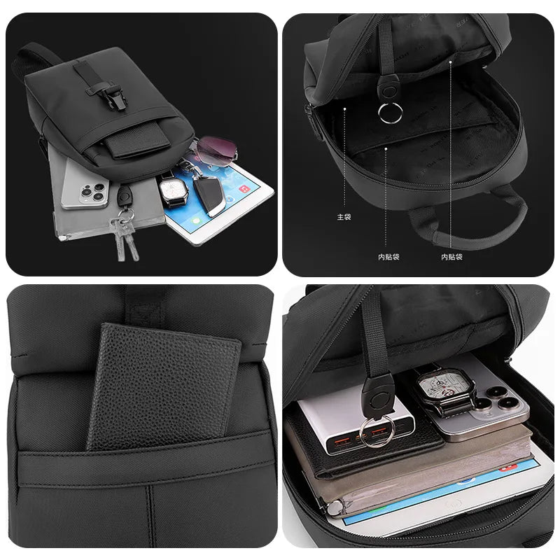Men S Leisure Chest Bag Large Capacity Shoulder Simple Design Practical Waterproof Crossbody