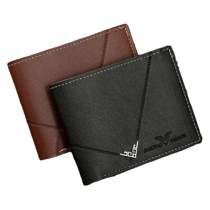 Lightweight Business Men S Card Bag Wallet Wear-Resistant Pu Leather Men S Short Wallet Multiple