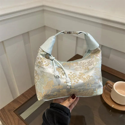 Floral Embroidered Tote Bag – Women's Large Capacity Shoulder Bag
