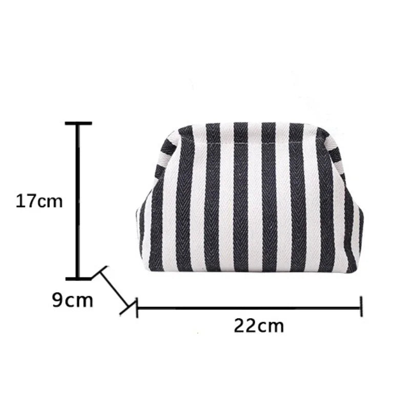 Large Capacity Striped Beach Cloud Bag Women Summer Woven Crochet Shell Portable S Handbag Purse