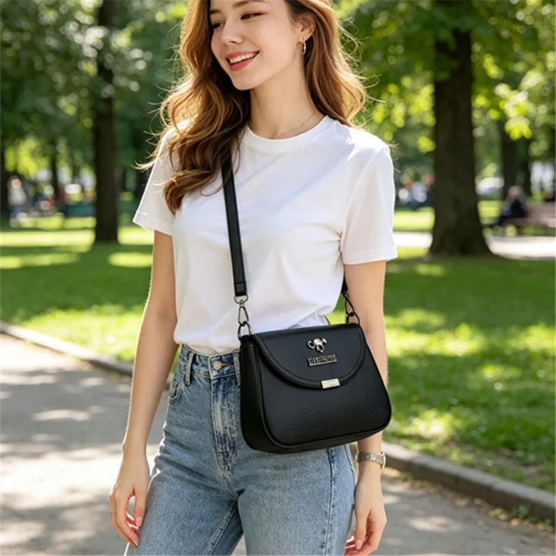 Small Crossbody Bag for Women – Retro PU Leather Flap Purse