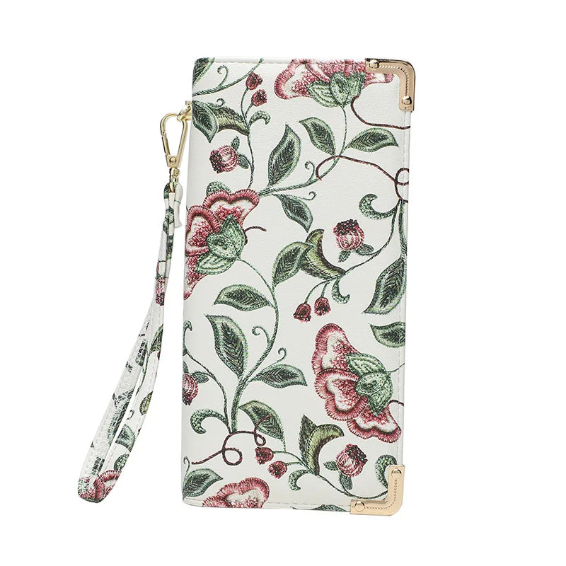 Ladies Wallet Long Floral Zipper Large Capacity Mobile Phone Storage